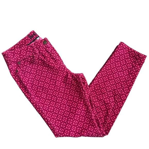 Boden Skinny Corduroy Floral Pink Pants Jeans 4P - Picture 7 of 12